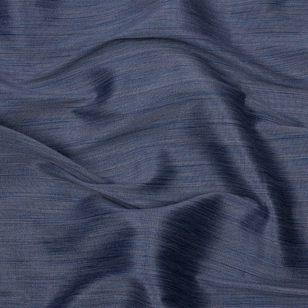 Recycled Polyester Bengaline - Denim Striations - British Imported