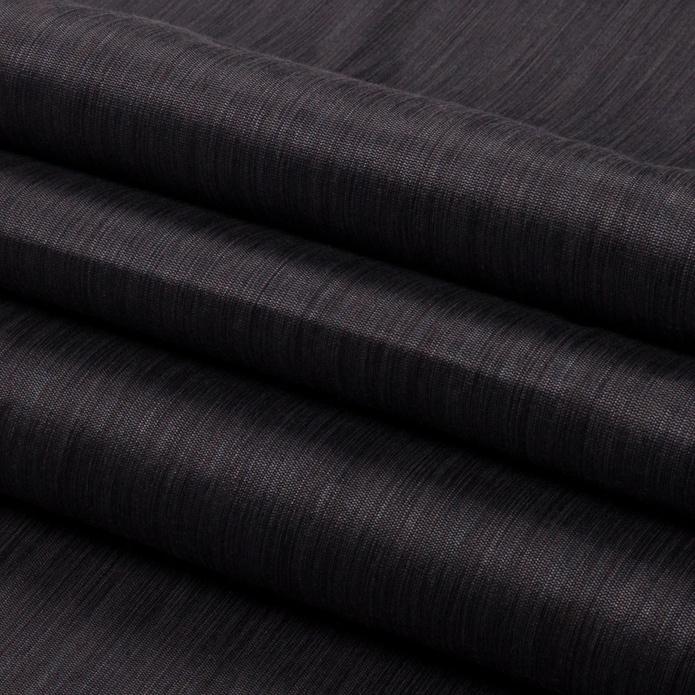 Recycled Polyester Bengaline - Graphite Striations - British Imported Folded