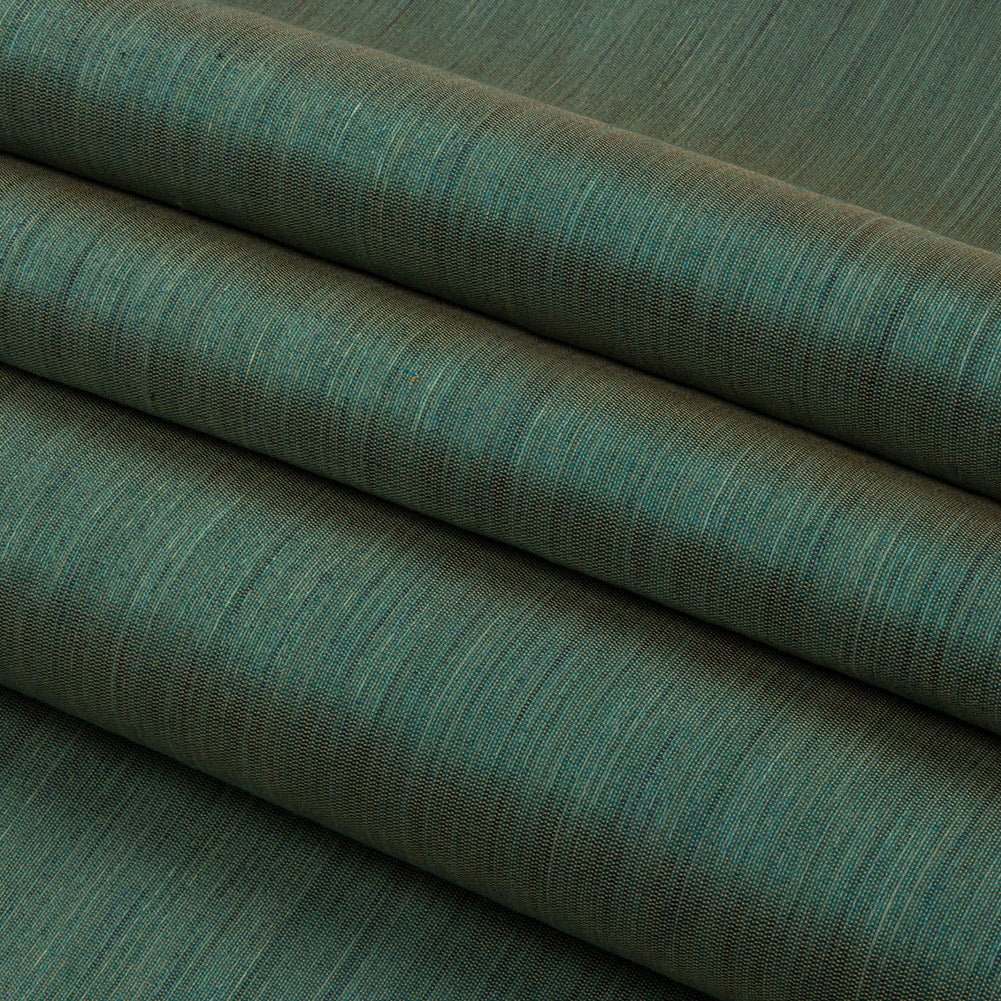 Recycled Polyester Bengaline - Jade Striations - British Imported Folded