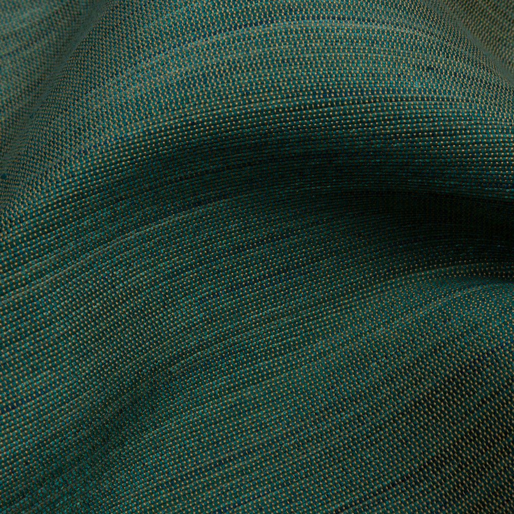 Recycled Polyester Bengaline - Jade Striations - British Imported Detail