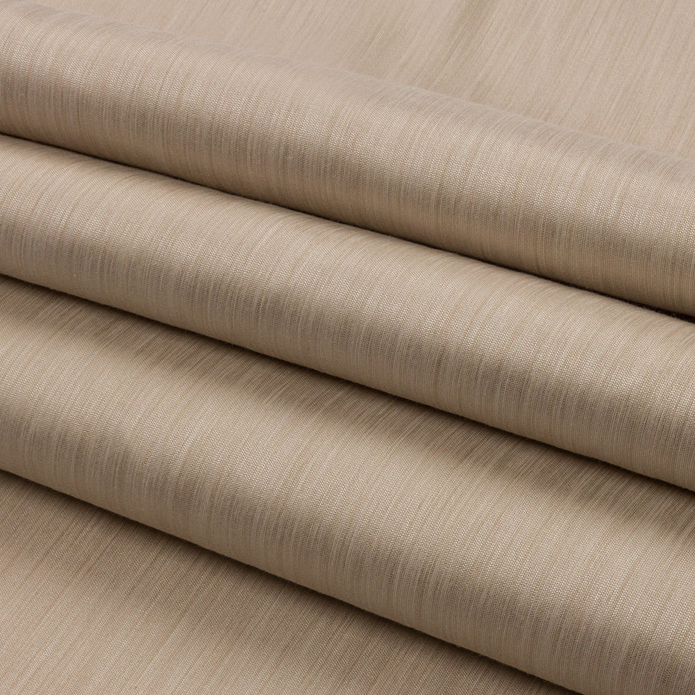 Recycled Polyester Bengaline - Linen Striations - British Imported Folded