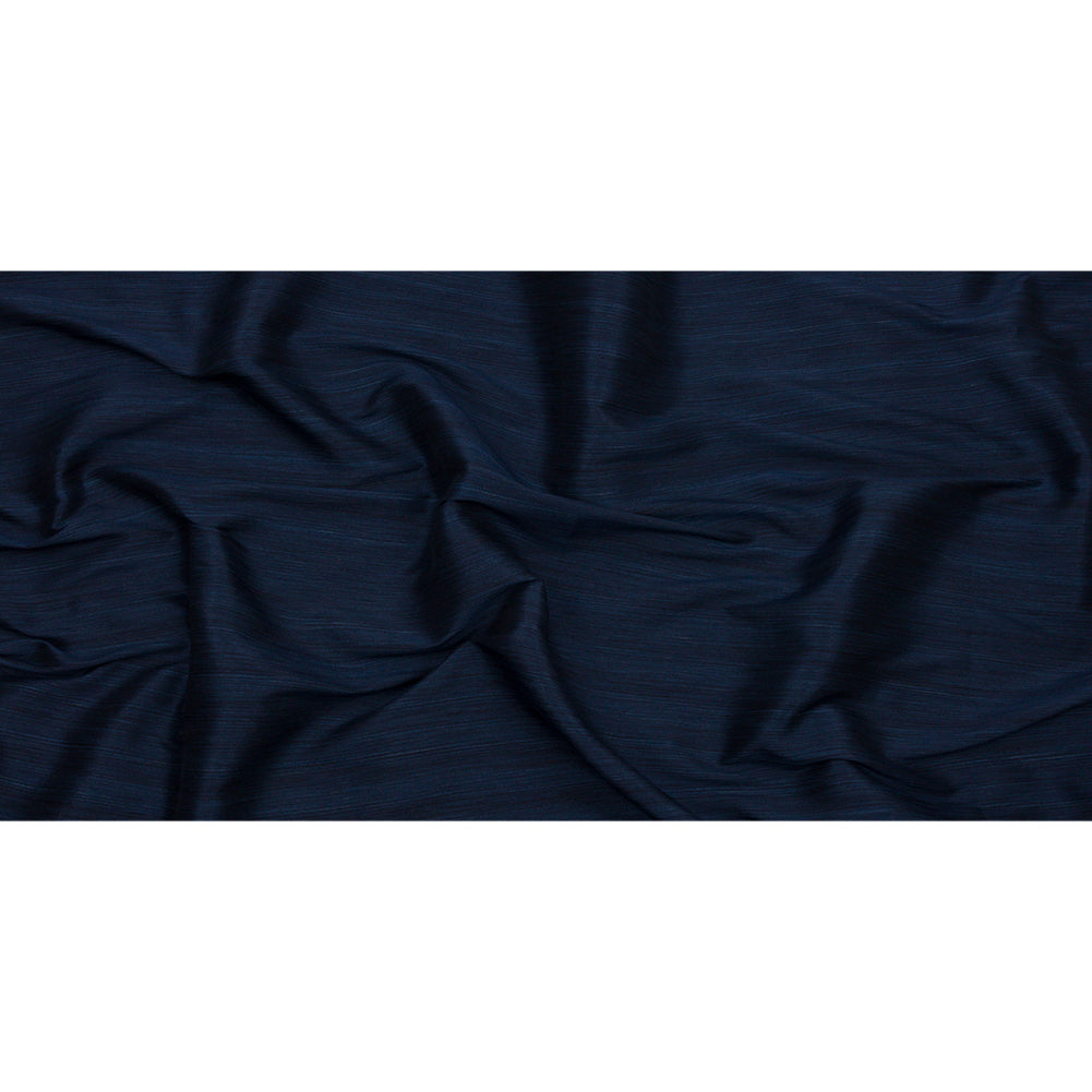 Recycled Polyester Bengaline - Navy Striations - British Imported Full