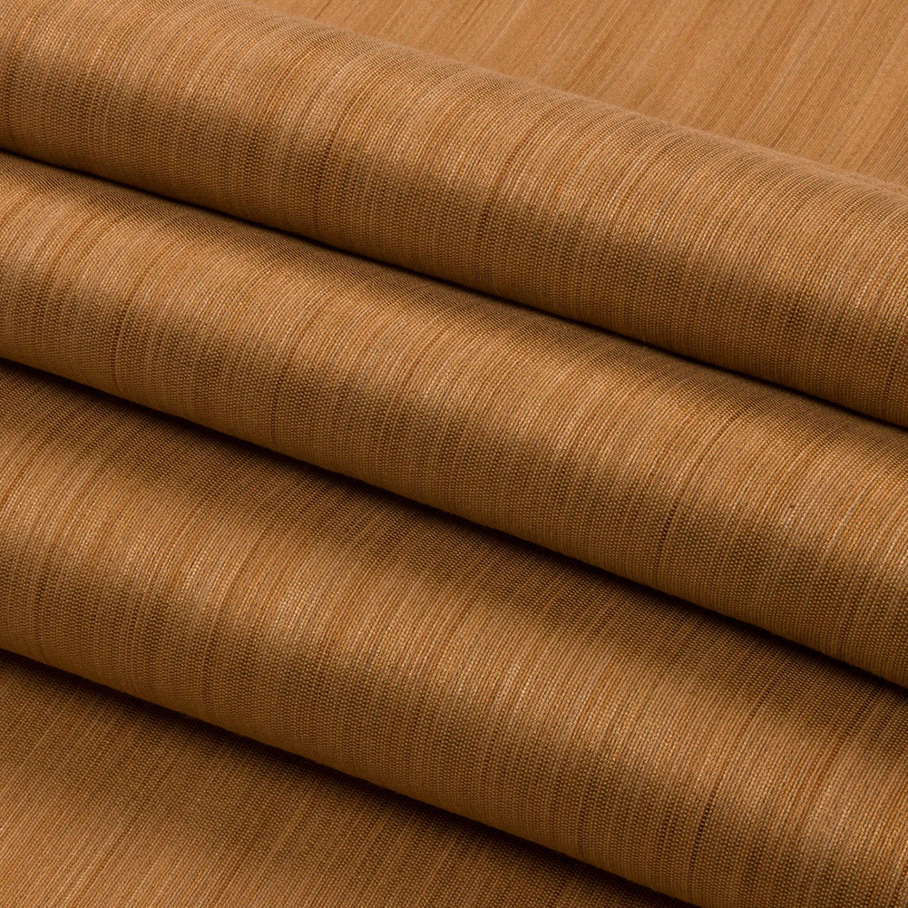 Recycled Polyester Bengaline - Ochre Striations - British Imported Folded