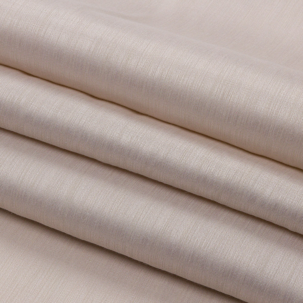 Recycled Polyester Bengaline - Oyster Striations - British Imported Folded