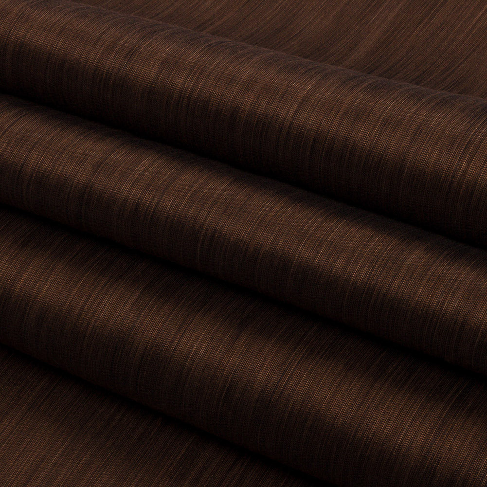 Recycled Polyester Bengaline - Praline Striations - British Imported Folded