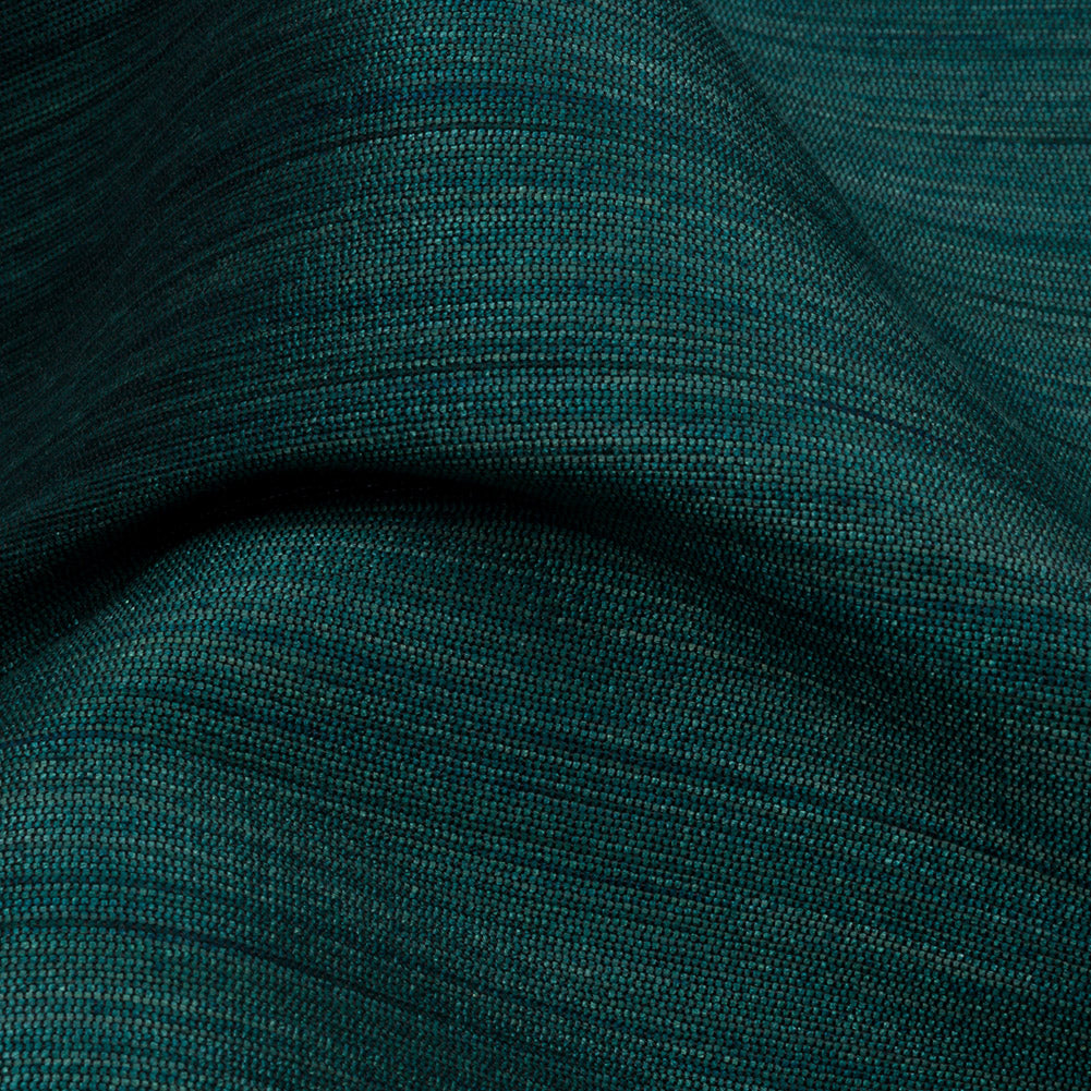 Recycled Polyester Bengaline - Teal Striations - British Imported Detail