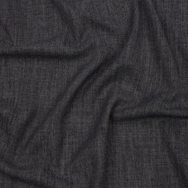 Soft Textured Recycled Polyester Drapery Woven - Charcoal - British Imported