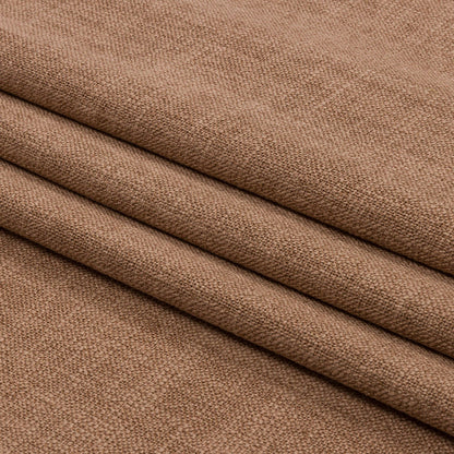Soft Textured Recycled Polyester Drapery Woven - Clay - British Imported Folded