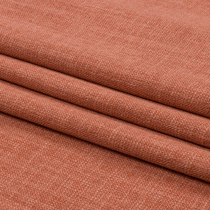 Soft Textured Recycled Polyester Drapery Woven - Coral - British Imported Folded