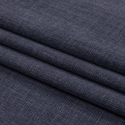 Soft Textured Recycled Polyester Drapery Woven - Denim - British Imported Folded