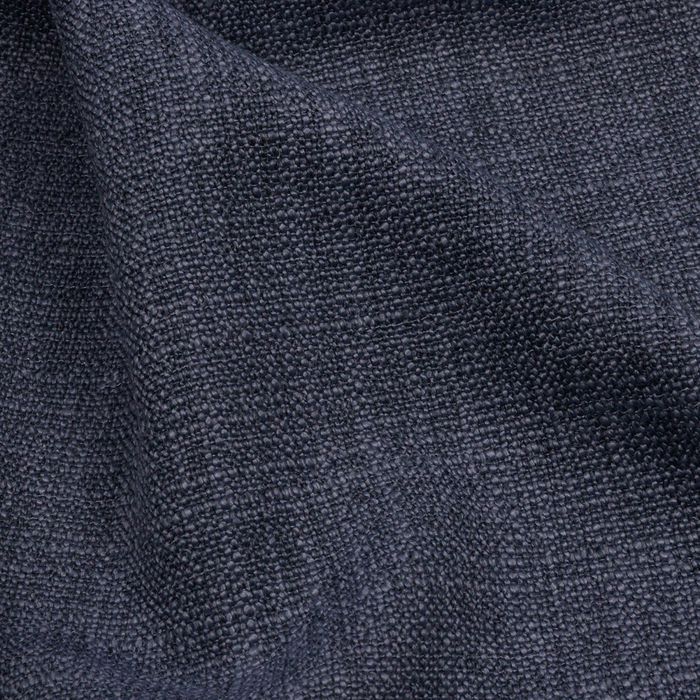 Soft Textured Recycled Polyester Drapery Woven - Denim - British Imported Detail