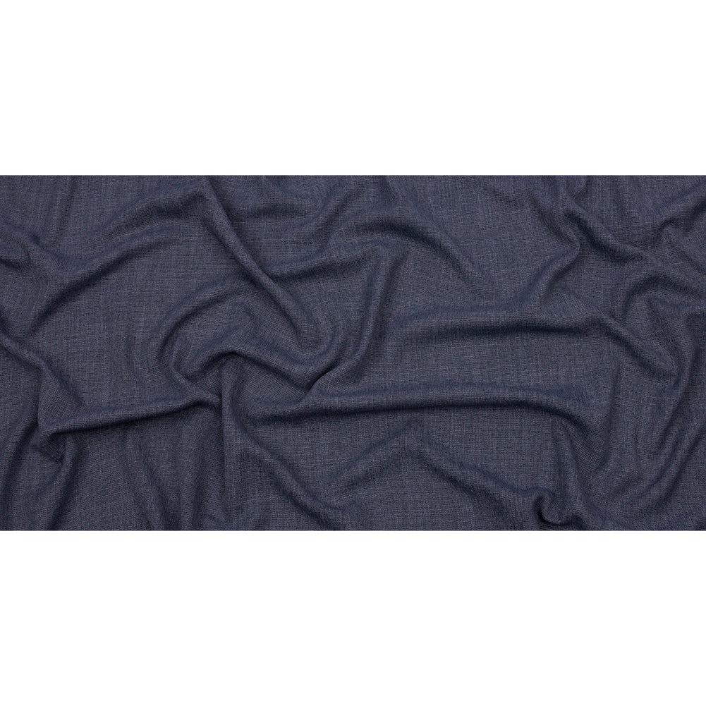 Soft Textured Recycled Polyester Drapery Woven - Denim - British Imported Full