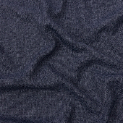 Soft Textured Recycled Polyester Drapery Woven - Denim - British Imported