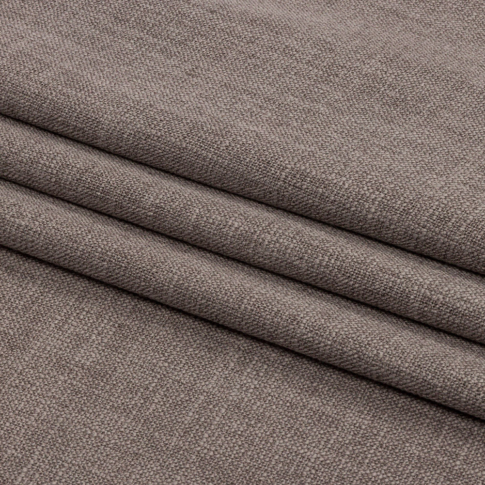 Soft Textured Recycled Polyester Drapery Woven - Fog - British Imported Folded