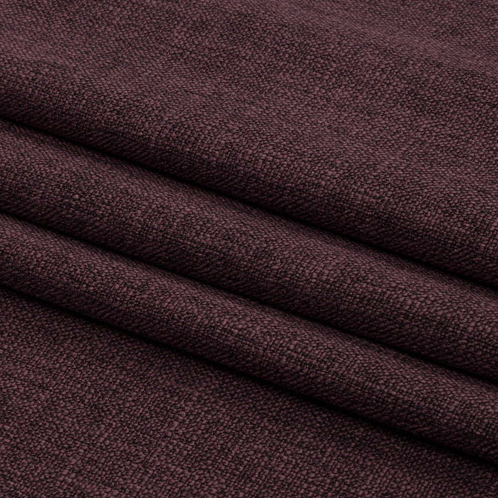Soft Textured Recycled Polyester Drapery Woven - Mulberry - British Imported Folded