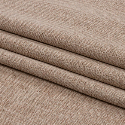 Soft Textured Recycled Polyester Drapery Woven - Oatmeal - British Imported Folded