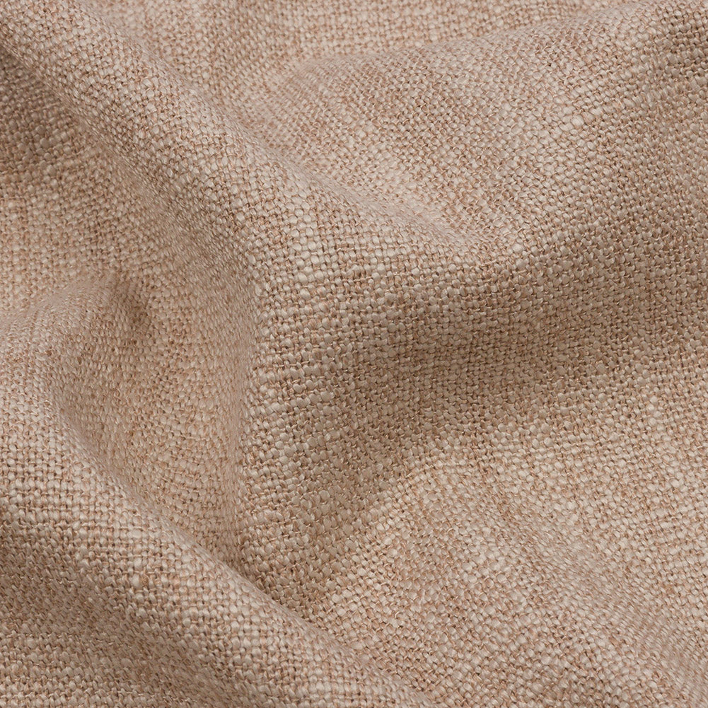 Soft Textured Recycled Polyester Drapery Woven - Oatmeal - British Imported Detail