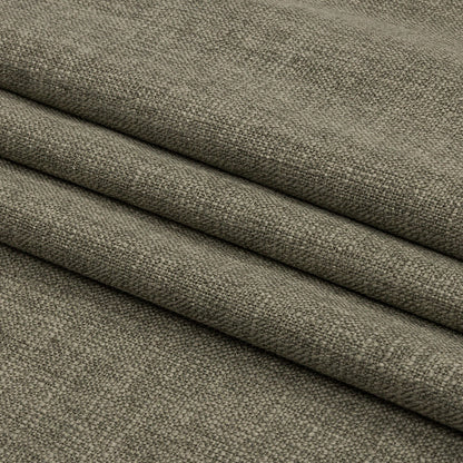 Soft Textured Recycled Polyester Drapery Woven - Olive - British Imported Folded