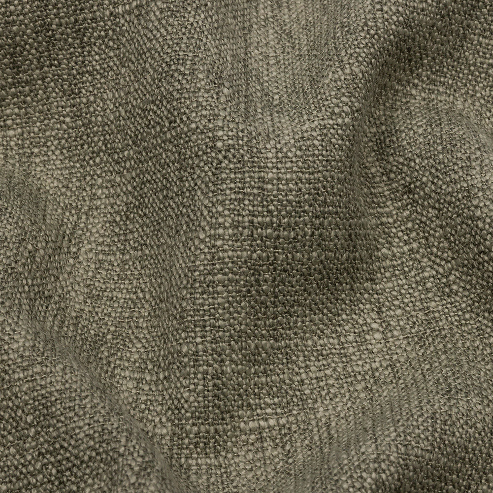 Soft Textured Recycled Polyester Drapery Woven - Olive - British Imported Detail