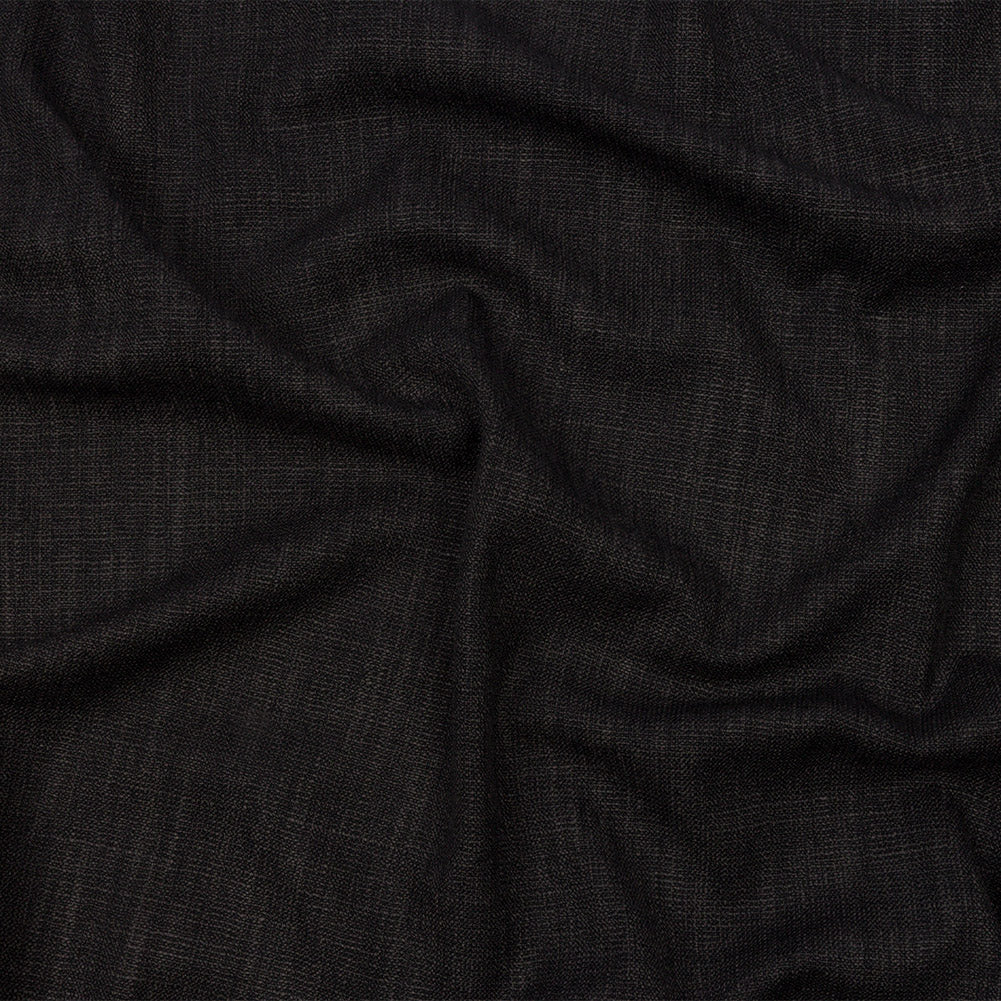 Soft Textured Recycled Polyester Drapery Woven - Onyx - British Imported