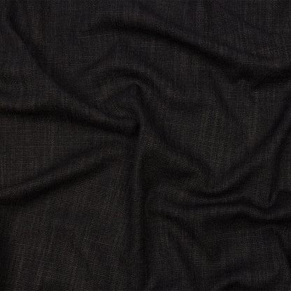 Soft Textured Recycled Polyester Drapery Woven - Onyx - British Imported