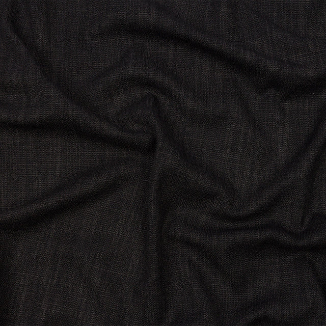 Soft Textured Recycled Polyester Drapery Woven - Onyx - British Imported