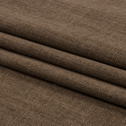 Soft Textured Recycled Polyester Drapery Woven - Otter - British Imported Folded