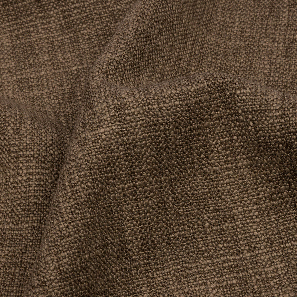 Soft Textured Recycled Polyester Drapery Woven - Otter - British Imported Detail