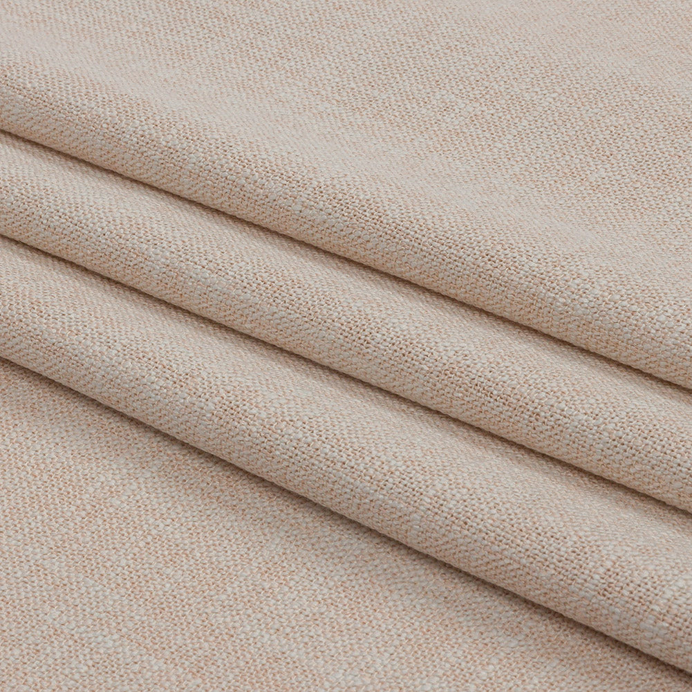 Soft Textured Recycled Polyester Drapery Woven - Oyster - British Imported Folded