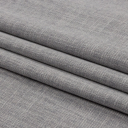 Soft Textured Recycled Polyester Drapery Woven - Silver - British Imported Folded