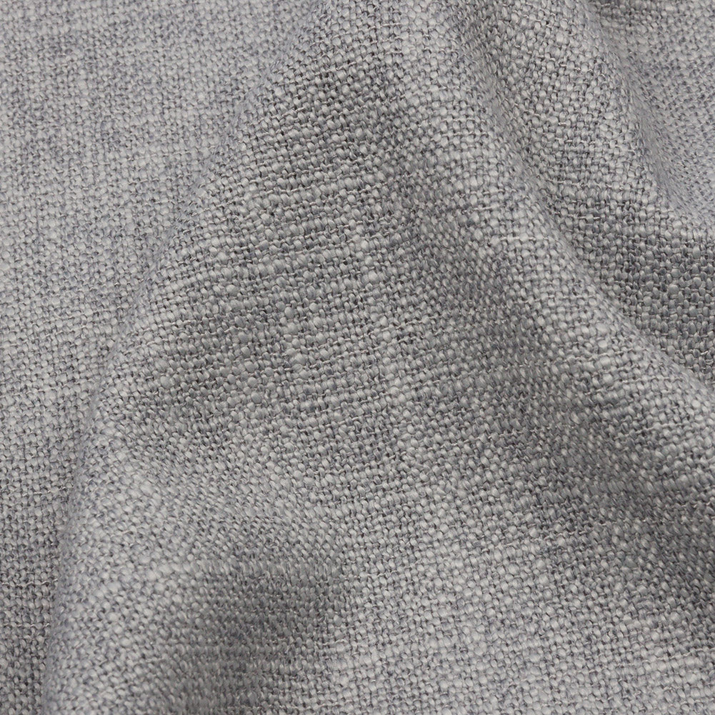 Soft Textured Recycled Polyester Drapery Woven - Silver - British Imported Detail