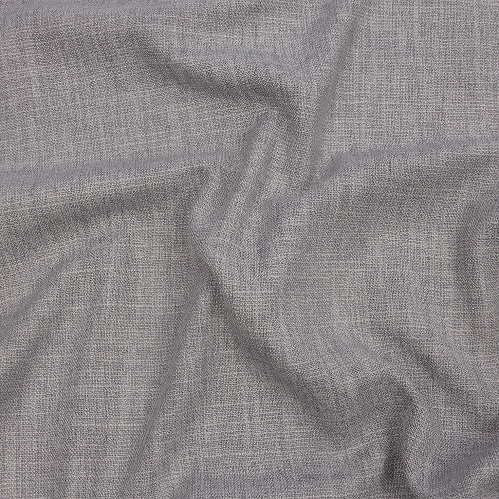 Soft Textured Recycled Polyester Drapery Woven - Silver - British Imported