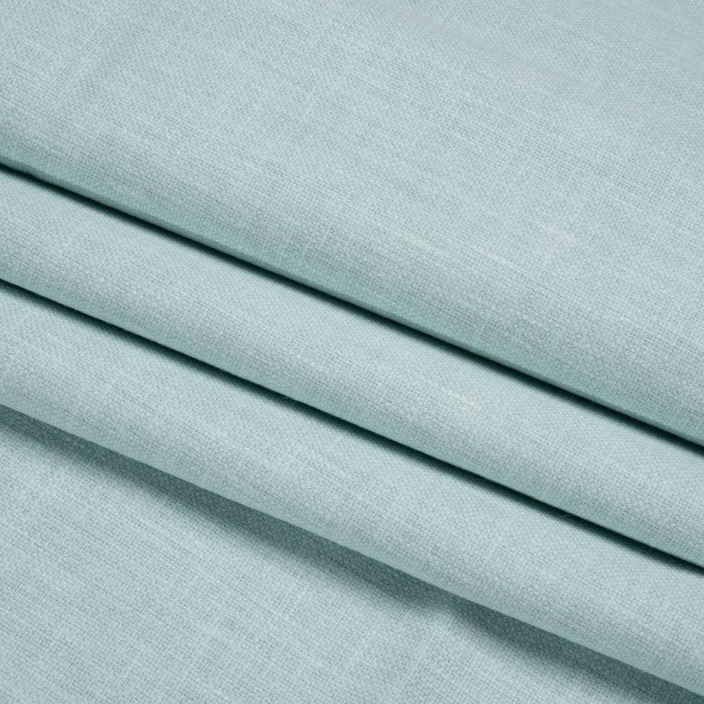 Slubbed Cotton and Polyester Woven - Duckegg - British Imported Folded