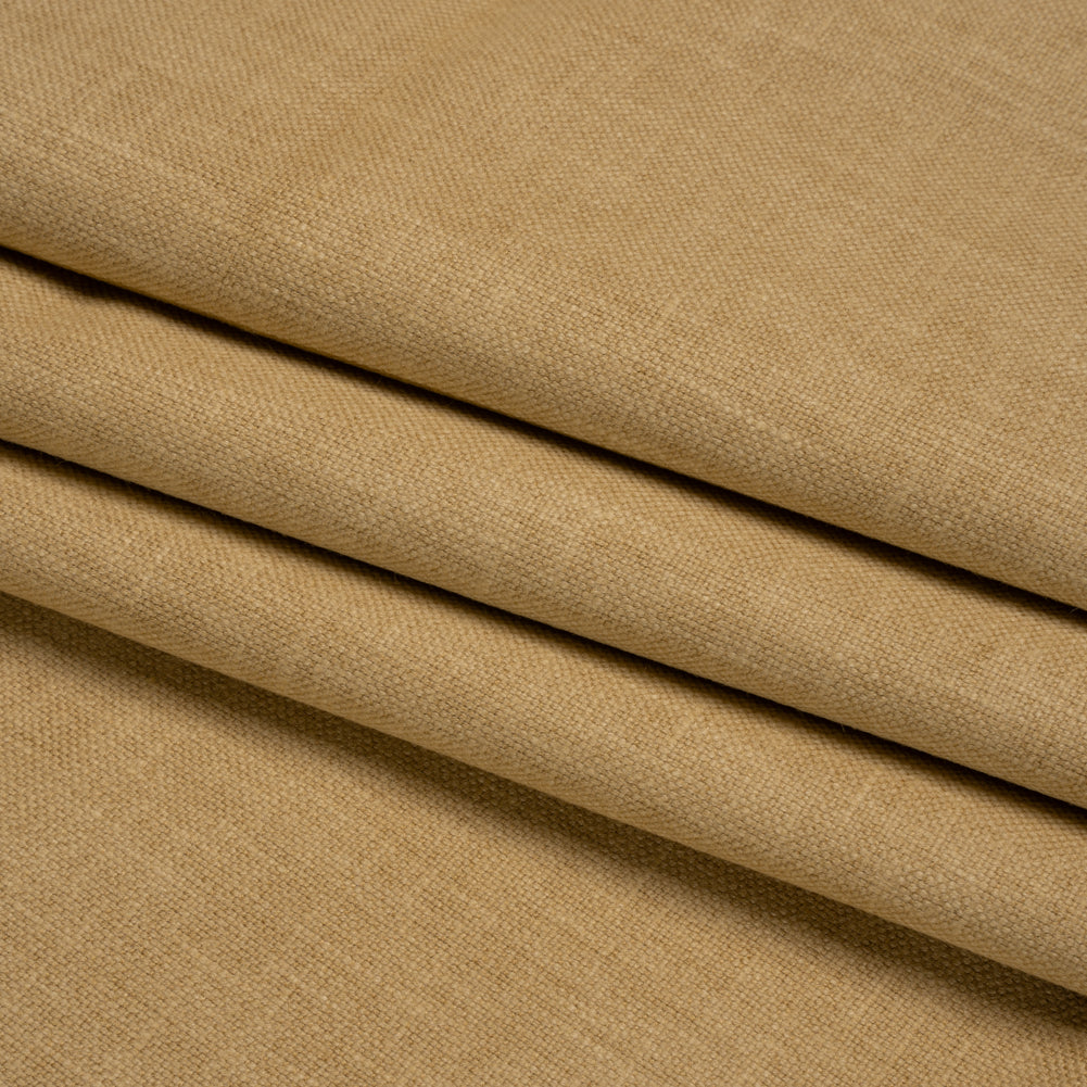 Slubbed Cotton and Polyester Woven - Gold - British Imported Folded