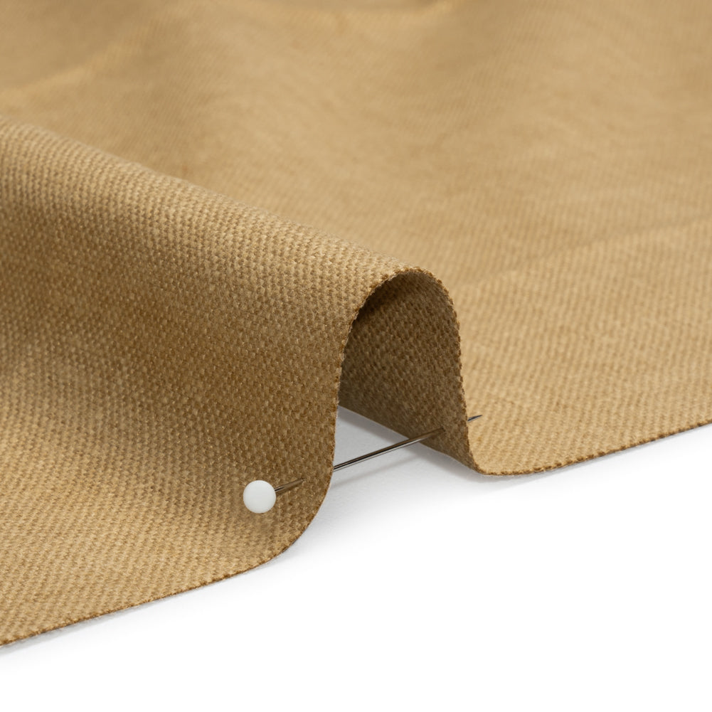 Slubbed Cotton and Polyester Woven - Gold - British Imported Detail