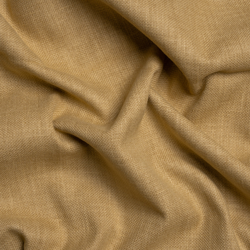 Slubbed Cotton and Polyester Woven - Gold - British Imported