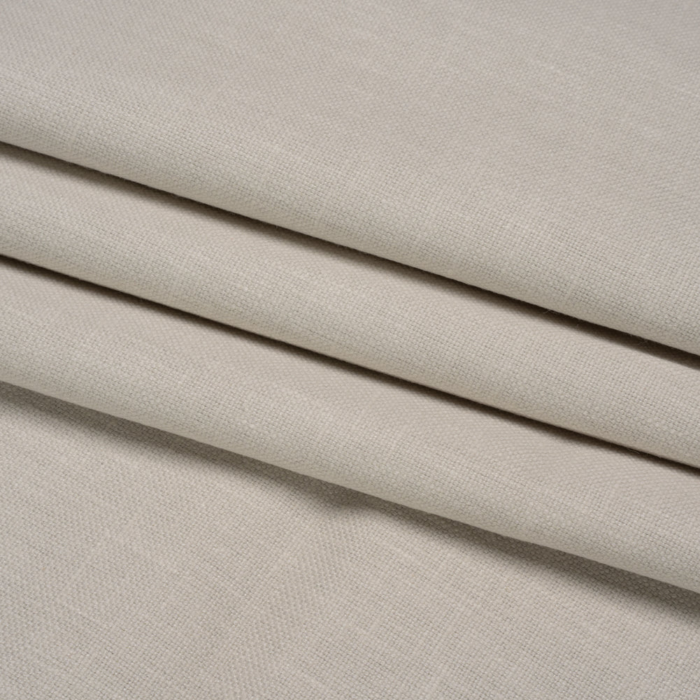 Slubbed Cotton and Polyester Woven - Silver - British Imported Folded