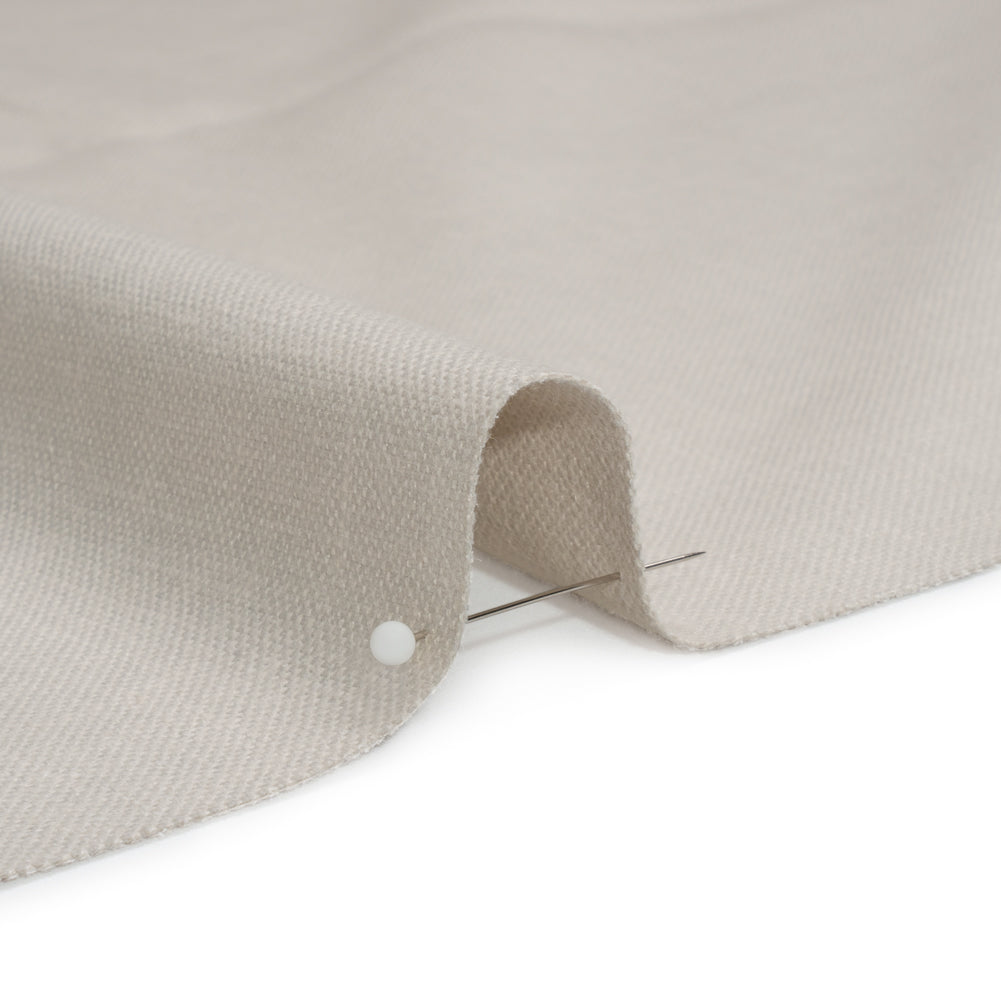 Slubbed Cotton and Polyester Woven - Silver - British Imported Detail