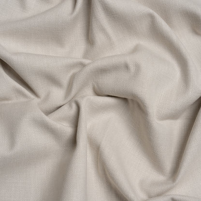 Slubbed Cotton and Polyester Woven - Silver - British Imported