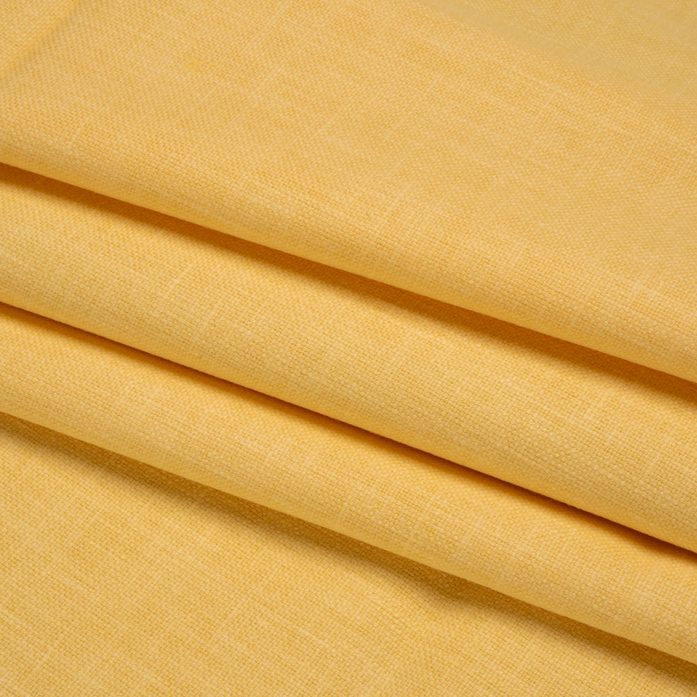 Slubbed Cotton and Polyester Woven - Sunshine - British Imported Folded