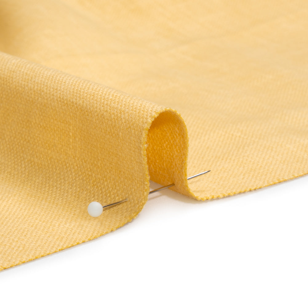 Slubbed Cotton and Polyester Woven - Sunshine - British Imported Detail