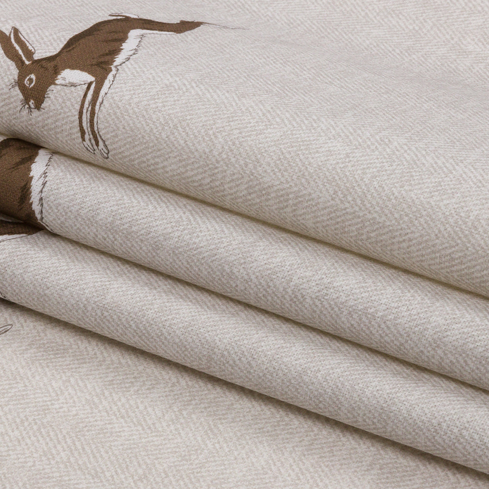 Cotton Canvas Print - Stone Running Hares - British Imported Folded