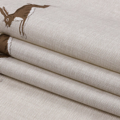 Cotton Canvas Print - Stone Running Hares - British Imported Folded