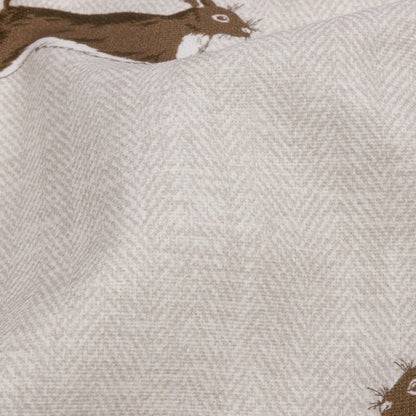 Cotton Canvas Print - Stone Running Hares - British Imported Detail