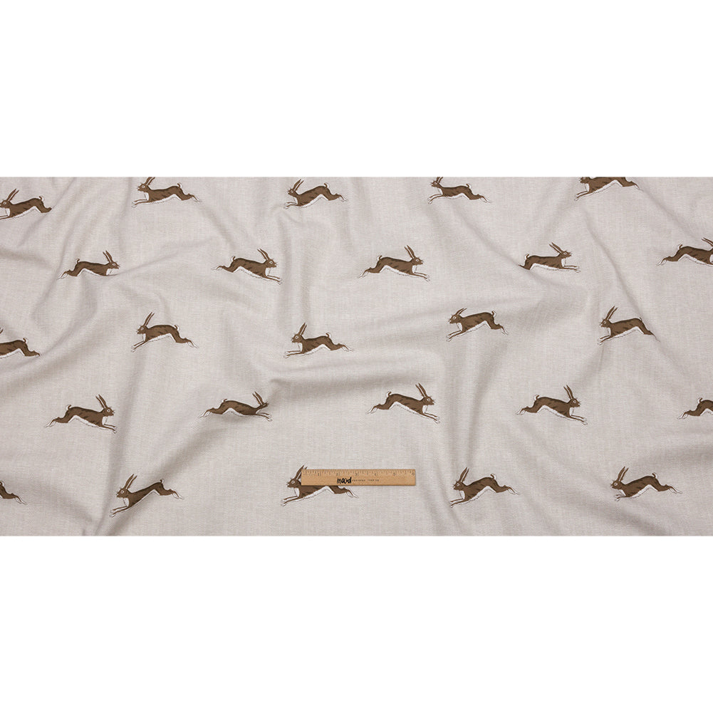 Cotton Canvas Print - Stone Running Hares - British Imported Full