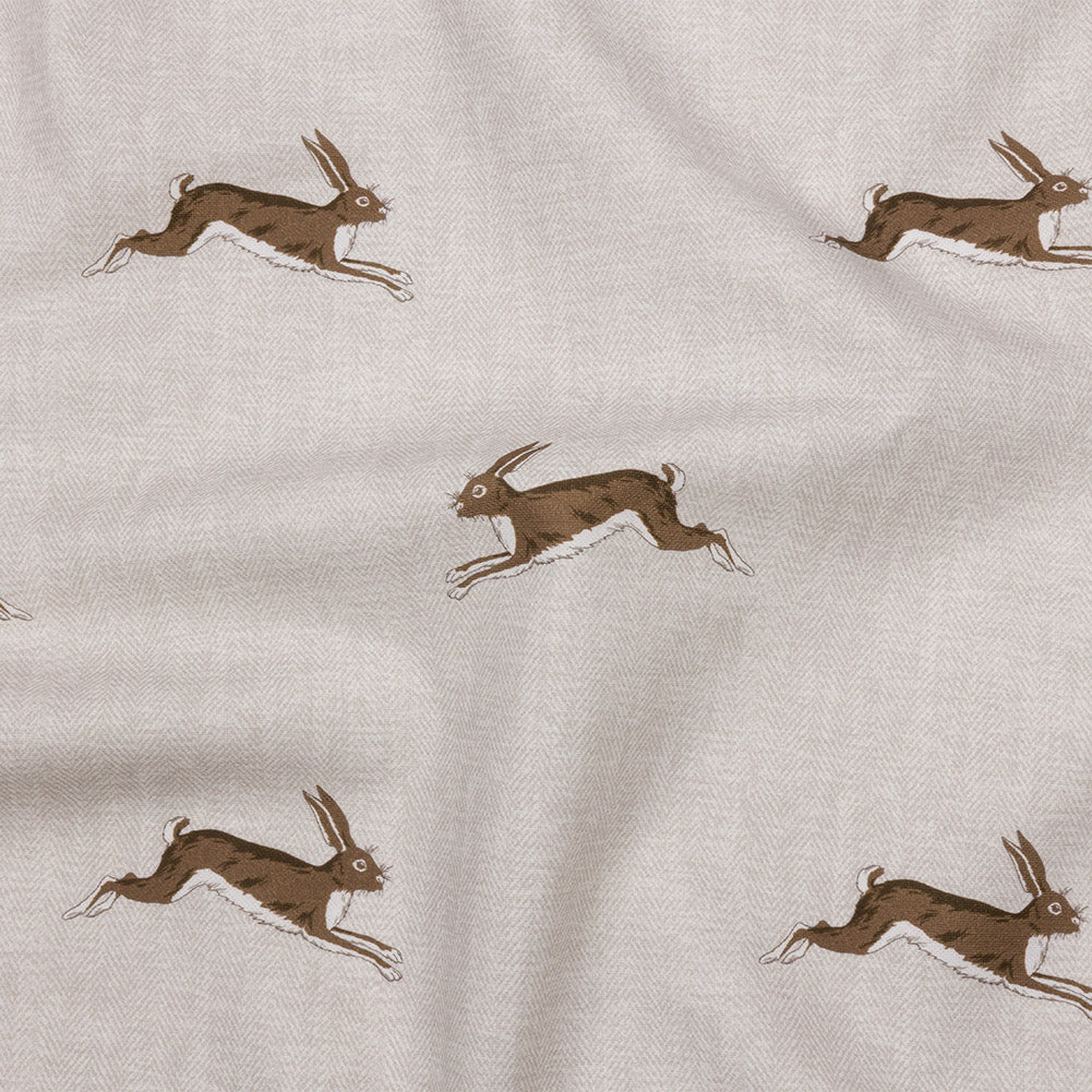 Cotton Canvas Print - Stone Running Hares - British Imported
