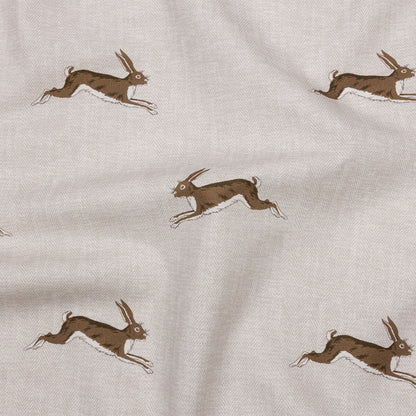 Cotton Canvas Print - Stone Running Hares - British Imported