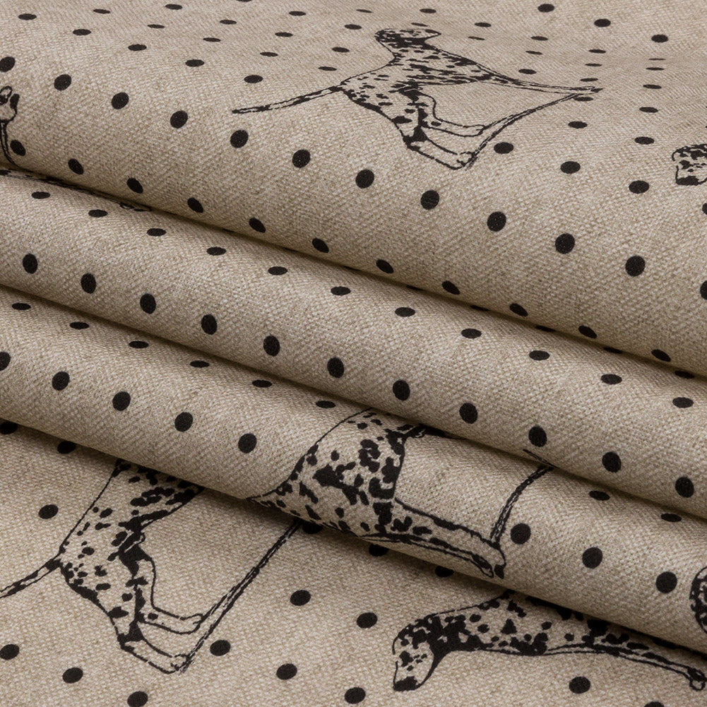 Cotton Canvas Print - Linen Dalmation Spots - British Imported Folded