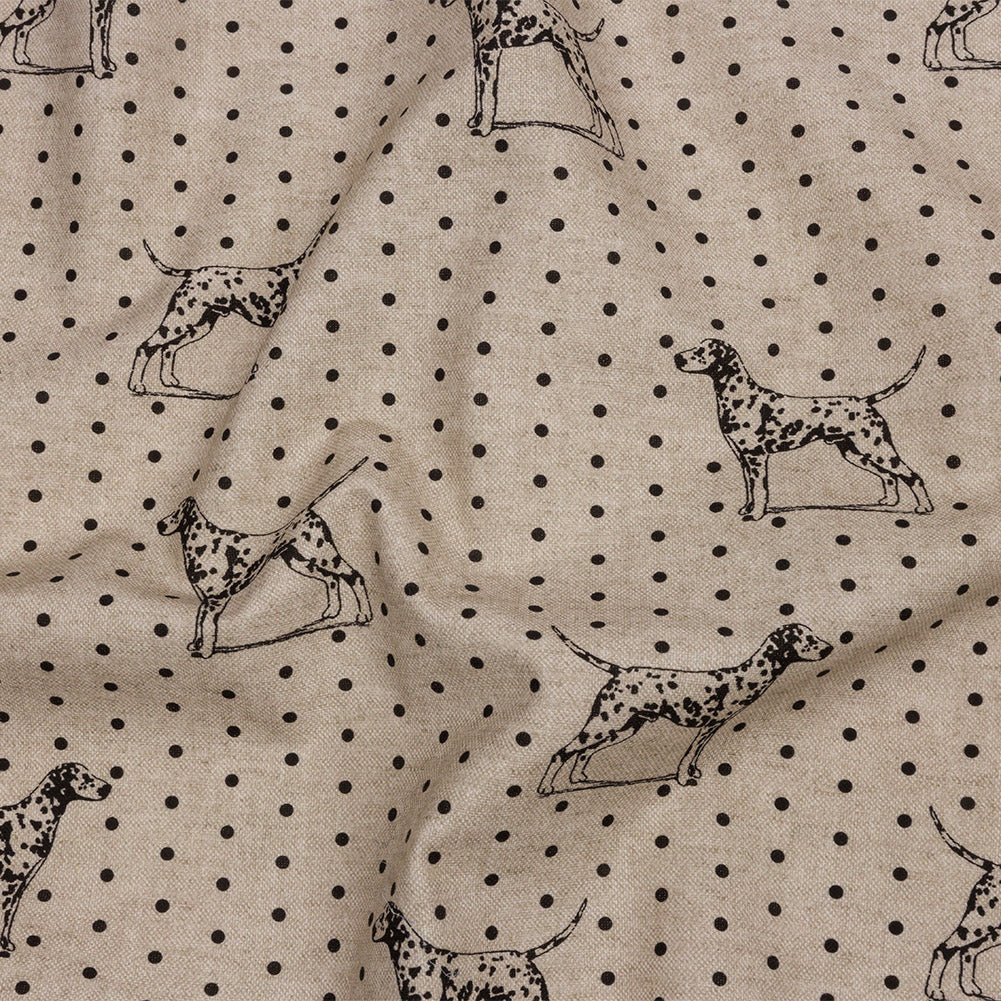 Cotton Canvas Print - Linen Dalmation Spots - British Imported
