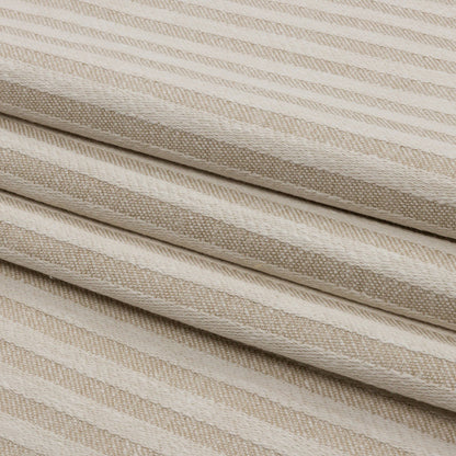 Cotton and Polyester Woven - Linen - Raised Stripes - British Imported Folded